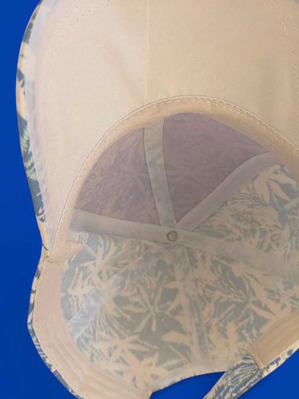 Botanical Light Blue & White Tropical Palm Tree Baseball Hat cap - Picture 6 of 6